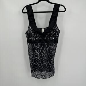 Womens Lace Gothic Sheer Top Size XL Dark Academia Whimsigoth Babydoll Noir